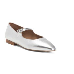 FLATTERED Silver Made In Spain Leather Camila Flats